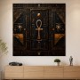 Ägyptisch inspiriertes Wandbild und Kunstdruck mit Ankh-Symbol