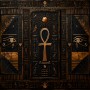 Ägyptisch inspiriertes Wandbild und Kunstdruck mit Ankh-Symbol