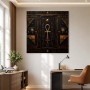 Ägyptisch inspiriertes Wandbild und Kunstdruck mit Ankh-Symbol