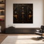 Ägyptisch inspiriertes Wandbild und Kunstdruck mit Ankh-Symbol