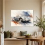 Klassischer Roadster als Leinwand oder Poster mit dynamischer Aquarelloptik