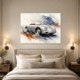 Klassischer Roadster als Leinwand oder Poster mit dynamischer Aquarelloptik