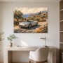Klassischer Roadtrip am Meer, Leinwand oder Poster