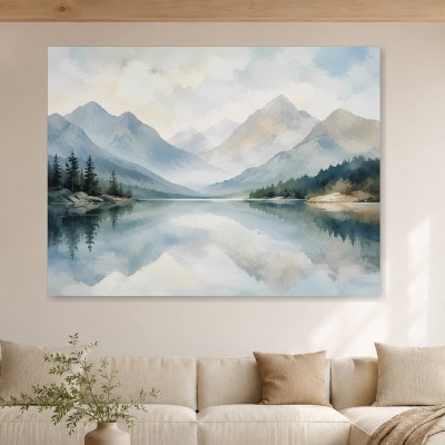 Bergsee in sanfter Weite, Leinwand oder Fine Art Print