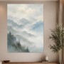 Neblige Berglandschaft als Wandbild oder Kunstdruck
