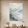 Neblige Berglandschaft als Wandbild oder Kunstdruck