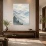 Neblige Berglandschaft als Wandbild oder Kunstdruck