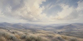 Sanfte Berglandschaft als Leinwand oder Fine Art Print