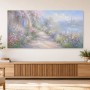 Pastellfarbener Gartenweg als Leinwandbild oder Poster