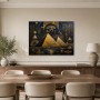 Ägyptische Pyramiden, Wandbild oder Kunstdruck mit goldener Symbolik