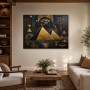Ägyptische Pyramiden, Wandbild oder Kunstdruck mit goldener Symbolik