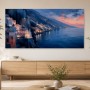 Mediterrane Küstenstadt bei Abendlicht als Wandbild oder Kunstdruck