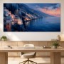 Mediterrane Küstenstadt bei Abendlicht als Wandbild oder Kunstdruck