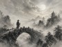 Morgennebel im Gebirge, Wandbild oder Kunstdruck