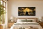 Meditative Buddha Wandbild oder Fine Art Print in Gold und Schwarz