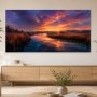 Sonnenuntergang am Fluss als Leinwandbild oder Fine Art Print