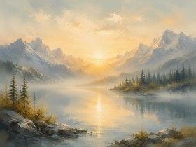 Mystische Berglandschaft als Wandbild oder Fine Art Print