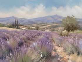 Lavendelfeld in der Provence als Wandbild oder Kunstdruck