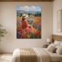 Malerin im Blumenfeld als Leinwandbild oder Poster