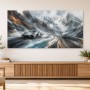 Sportwagen im Gebirge, Leinwand oder Acrylbild mit dynamischer Weite