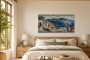 Santorin-Mosaik am Meer als Wandbild oder Fine Art Print