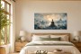 Meditative Buddha am See, Kunstwerk oder Modernes Wandbild