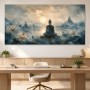 Meditative Buddha am See, Kunstwerk oder Modernes Wandbild