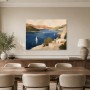 Mediterrane Küste mit Segelbooten, Leinwand oder Kunstdruck