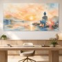 Meditativer Sonnenaufgang am See, Leinwand oder Kunstwerk