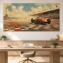 Rennwagen auf der Zielgeraden, Modernes Wandbild oder Fine Art Print