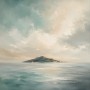 Pastellige Meereslandschaft als Leinwand oder Fine Art Print