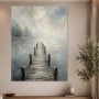 Nebliger Steg am See, Leinwand oder Fine Art Print