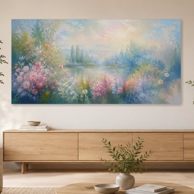 Blütenlandschaft am Wasser als Wandbild oder Fine Art Print