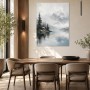 Nebliges Bergsee Panorama als Leinwand oder Fine Art Print