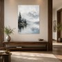 Nebliges Bergsee Panorama als Leinwand oder Fine Art Print
