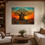 Baobab bei Sonnenuntergang als Wandbild oder Kunstdruck