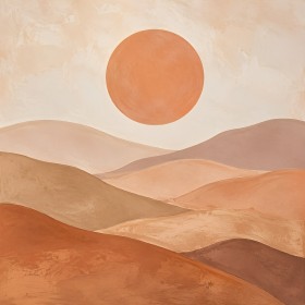 Abstraktes Wandbild mit Sonne, Kunstwerk oder Gallery Print