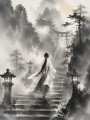 Mystischer Aufstieg in Nebel: Wandbild und Fine Art Print