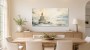 Meditative Buddha in Nebel und Lotus, Wandbild oder Acrylbild
