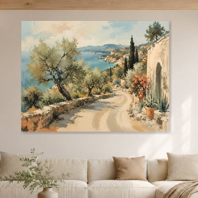 Mediterrane Küstenstraße als Wandbild oder Kunstdruck