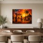 Afrikanisches Sonnenuntergangs-Motiv als Leinwand oder Kunstdruck