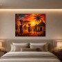 Afrikanisches Sonnenuntergangs-Motiv als Leinwand oder Kunstdruck