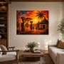 Afrikanisches Sonnenuntergangs-Motiv als Leinwand oder Kunstdruck