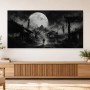 Mondnacht im alten Dorf, Kunstwerk oder Wandbild