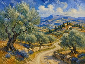 Mediterrane Landschaft als Leinwandbild oder Fine Art Print