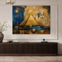 Ägyptische Pyramiden in Gold und Blau, Wandbild oder Kunstdruck