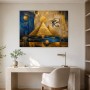 Ägyptische Pyramiden in Gold und Blau, Wandbild oder Kunstdruck
