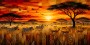 Afrikanische Savanne bei Sonnenuntergang als Leinwand oder Poster