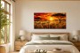 Afrikanische Savanne bei Sonnenuntergang als Leinwand oder Poster