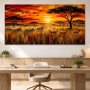Afrikanische Savanne bei Sonnenuntergang als Leinwand oder Poster